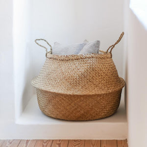 Großer Wäschekorb aus Seegras Kamu für das Schlafzimmer